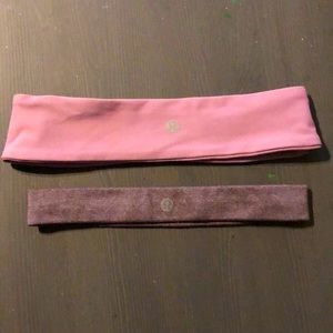 2 pink lululemon headbands